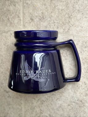 Eddie Bauer Navy Blue Ceramic Coffee Mug - Outdoor Outfitters